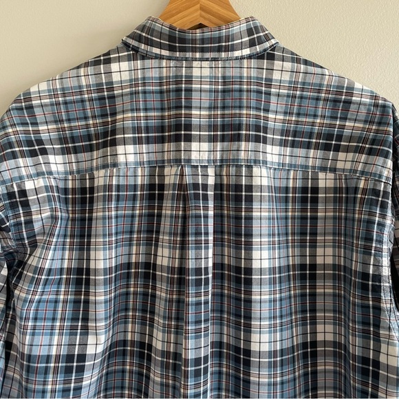 Cinch Men's Plaid Button Down Shirt Blue/Burgundy Size Large - Picture 2 of 9